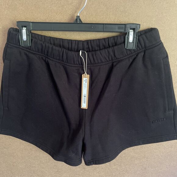 Onyx Pants - NWT Skims Cotton Fleece Classic Short Onyx Women’s Size Medium Black